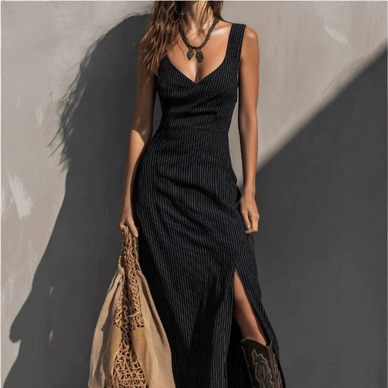 Womens Slit Slip Midi Bodycon Dress